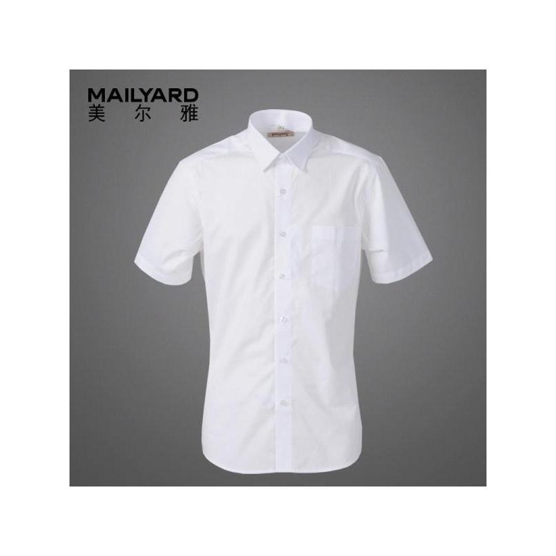 美尔雅（MAILYARD）短袖衬衫男 纯棉商务男士衬衣 男式职业正装 014