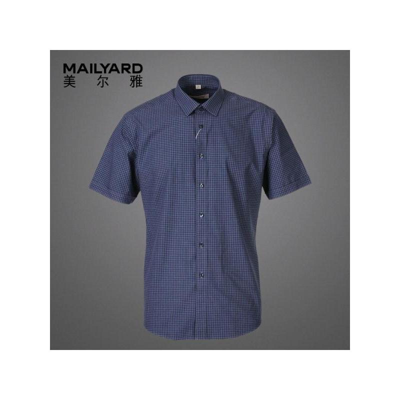 美尔雅（MAILYARD）短袖衬衫男 商务时尚男式棉衬衣 男士休闲短袖衬衫 281