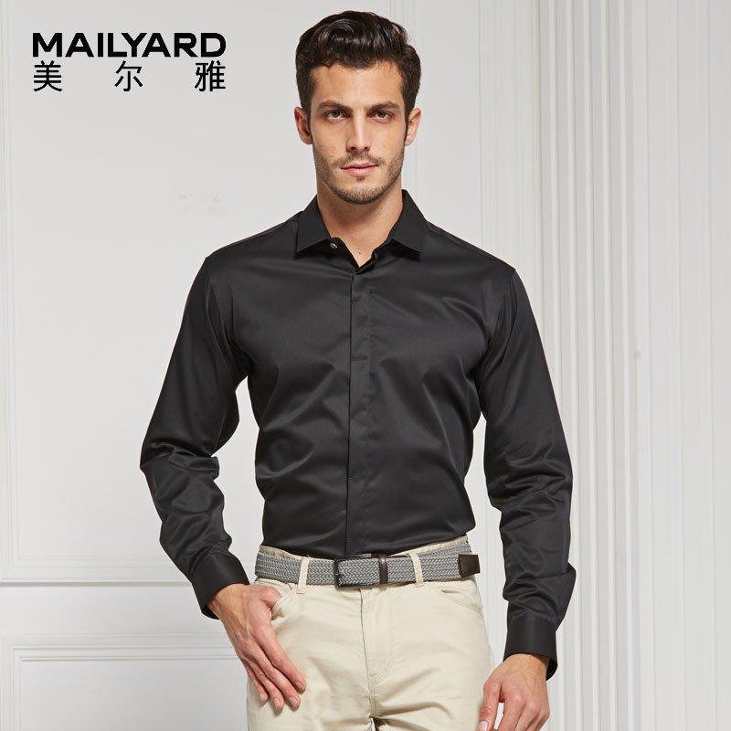 美尔雅（MAILYARD）男装长袖衬衫 男士商务休闲衬衣 修身打底净面上衣 459