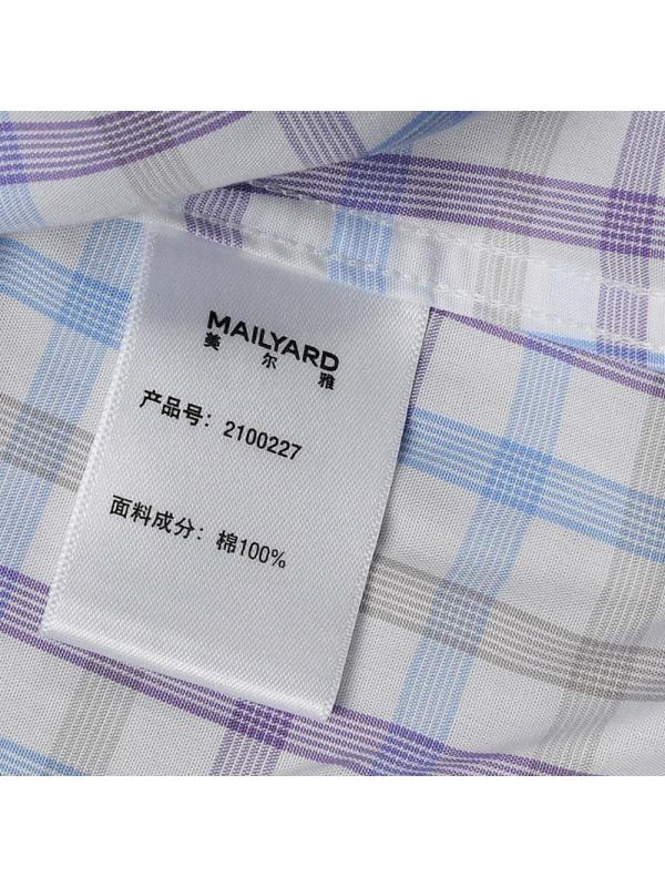 美尔雅（MAILYARD）短袖衬衫男 男士商务休闲纯棉免烫衬衣 男式格子短衬 227