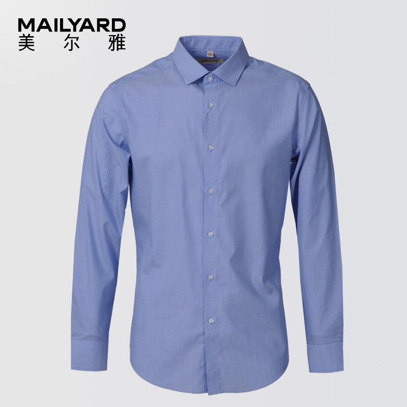 美尔雅（MAILYARD）长袖衬衫男士 纯棉商务修身 男式免烫衬衣 472