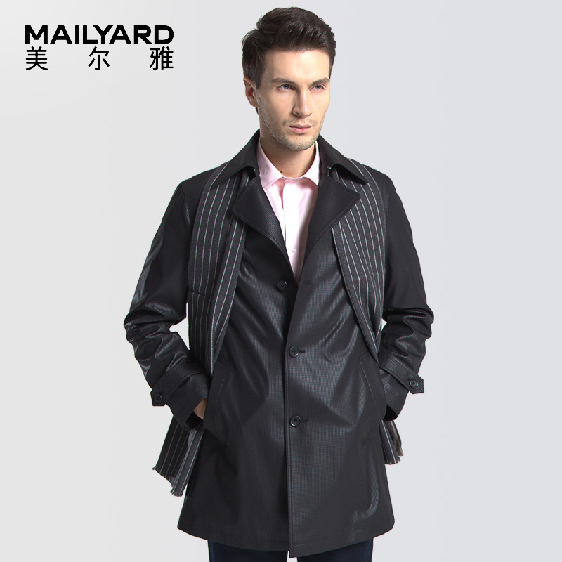 美尔雅（MAILYARD）男式风衣 秋冬可拆内胆男士防风外套厚 006