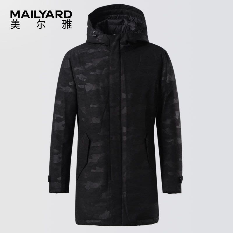 美尔雅(MAILYARD)羽绒服男 中长款保暖连帽男士迷彩羽绒外套 097图片