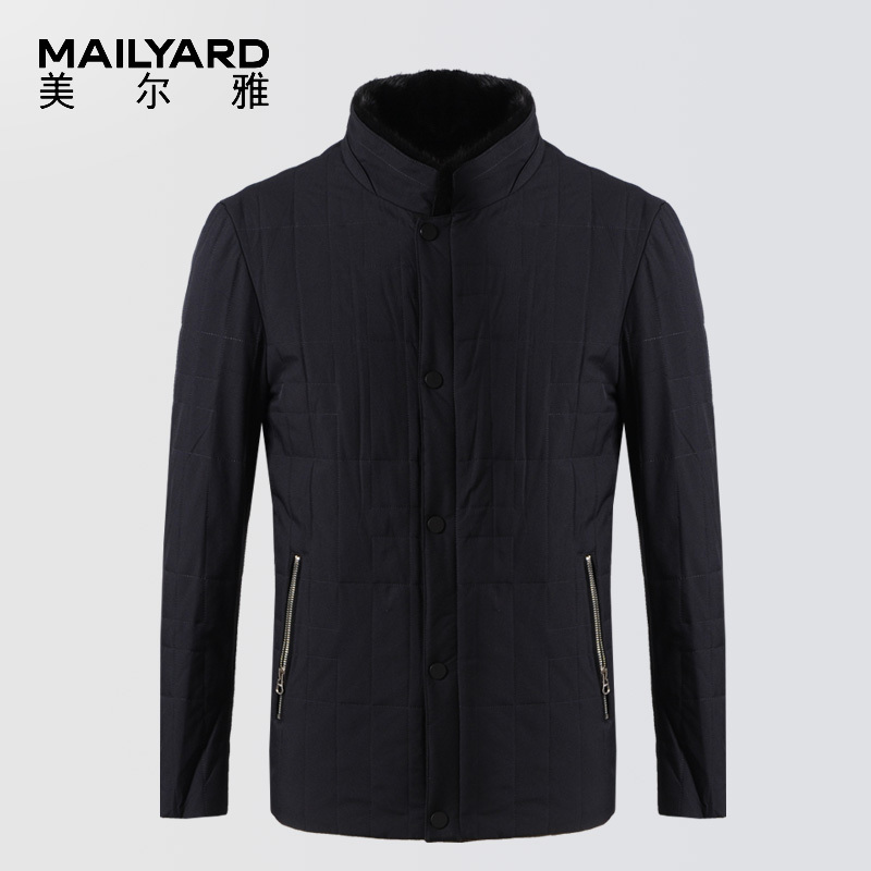 美尔雅(MAILYARD) 棉褛 商务休闲男士水貂毛领棉衣兔毛内胆棉袄 051
