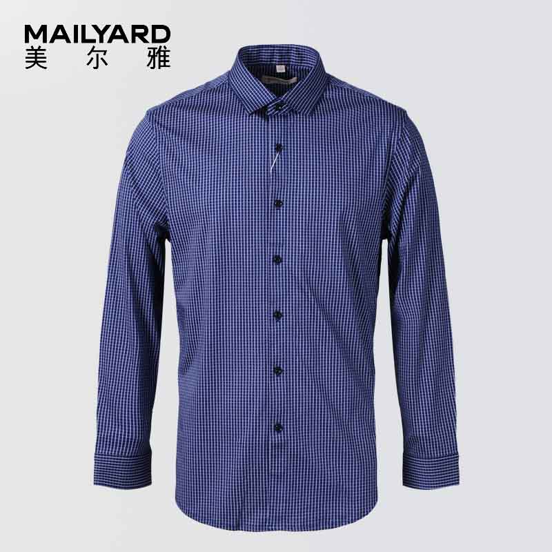 美尔雅（MAILYARD）长袖衬衫 纯棉商务休闲男士T恤 男式时尚衬衣 522
