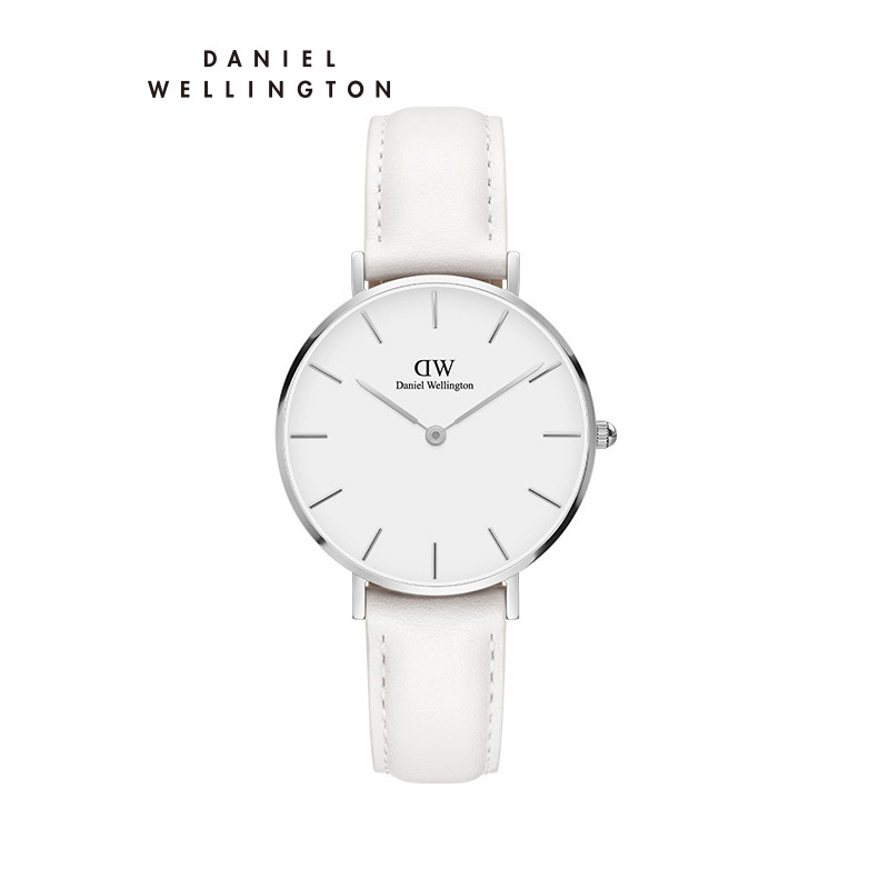 Danielwellington 丹尼尔惠灵顿dw手表女 简约纯白皮革腕表32mm 石英表