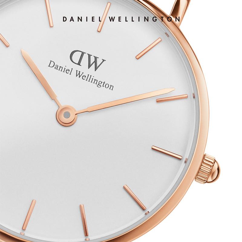 Danielwellington 丹尼尔惠灵顿 dw手表女黑色织纹腕表28mm 石英表