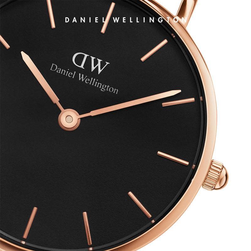 Danielwellington 丹尼尔惠灵顿 dw手表女黑色织纹腕表28mm 石英表图片