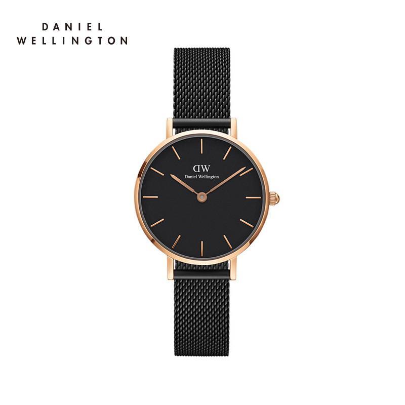 Danielwellington丹尼尔惠灵顿 dw手表女 简约黑色金属腕表28mm 石英表