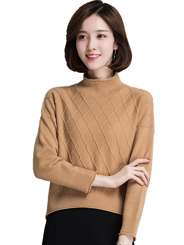 恒源祥女士针织/毛衣 专柜同款 恒源祥100%纯羊毛衫女士秋冬款圆领