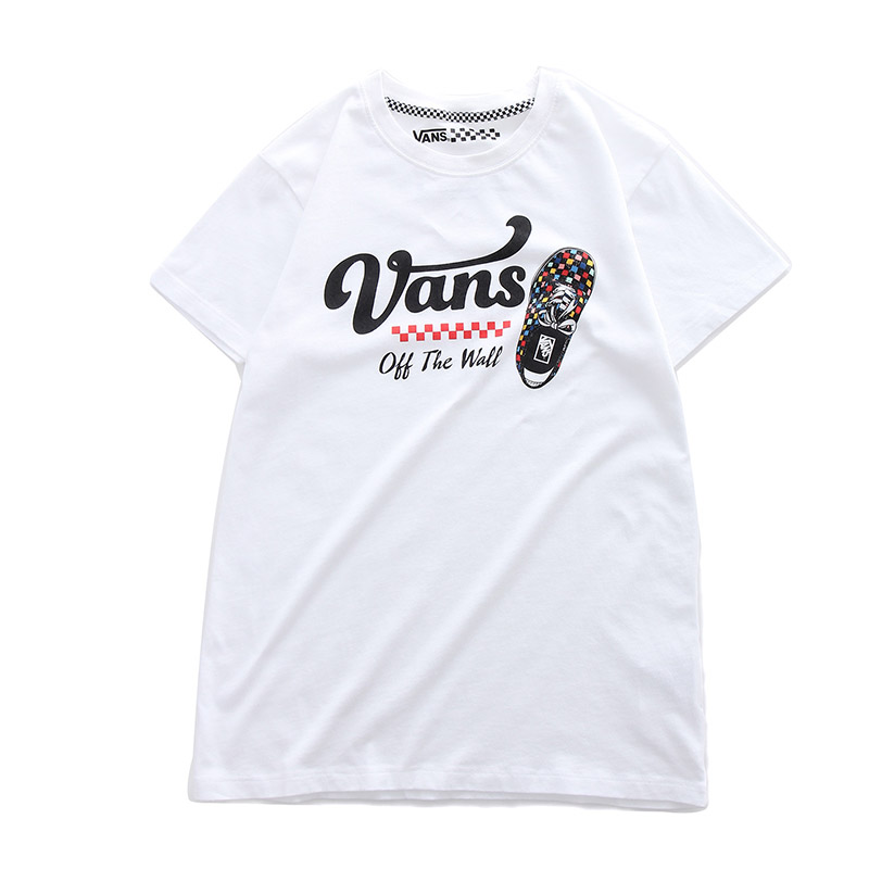 范斯Vans女装短袖T恤运动服运动休闲VN0A3433WHT 白色 S