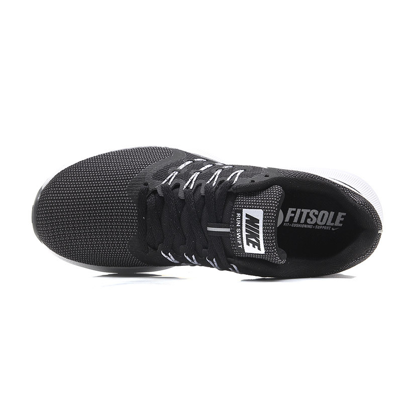 NIKE耐克女鞋跑步鞋RUN SWIFT基础飞线橡胶pho耐磨防滑休闲运动鞋909006 黑色