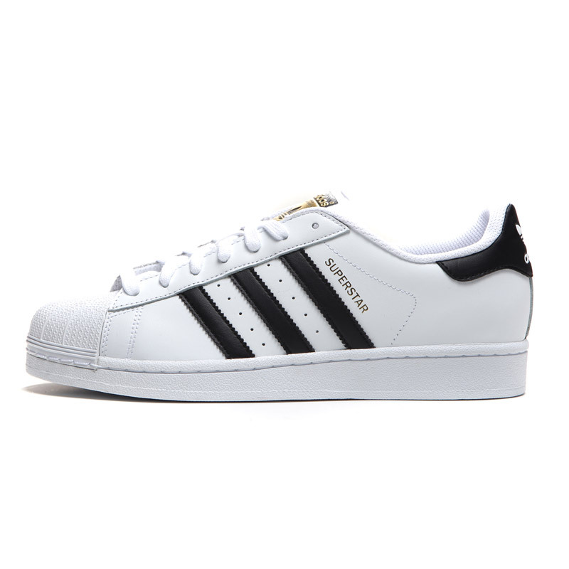 adidas阿迪达斯三叶草男女鞋运动板鞋小白鞋贝壳头金标C77124