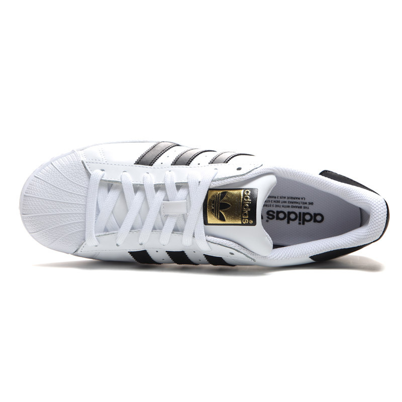 adidas阿迪达斯三叶草男女鞋运动板鞋小白鞋贝壳头金标C77124
