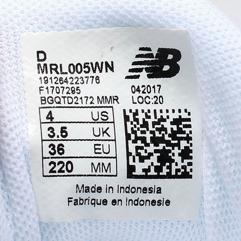 NewBalance男鞋女鞋跑步鞋跑步运动鞋MRL005WN白色 白色 36码图片