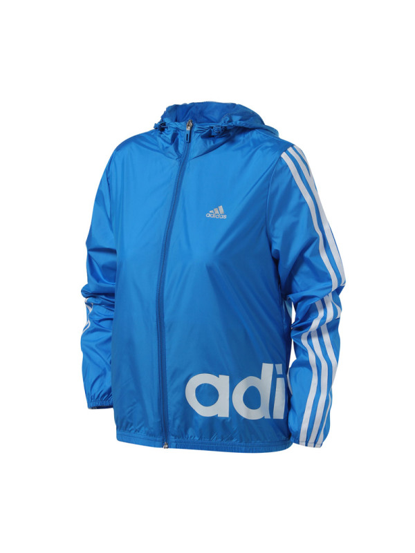 adidas阿迪达斯女装外套夹克三条纹运动服AP5885 蓝色 L