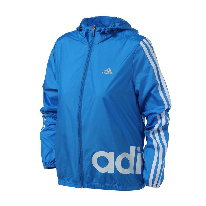 adidas阿迪达斯女装外套夹克三条纹运动服AP5885 蓝色 L图片
