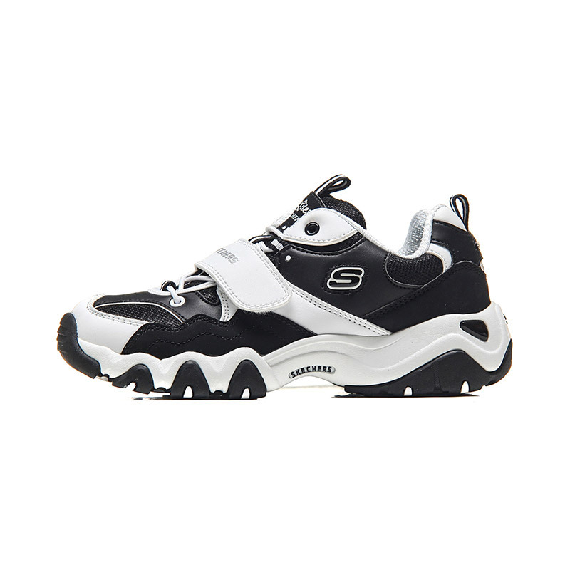 Skechers斯凯奇童鞋女秋冬新款魔术贴小大童熊猫鞋跑步鞋儿童运动鞋