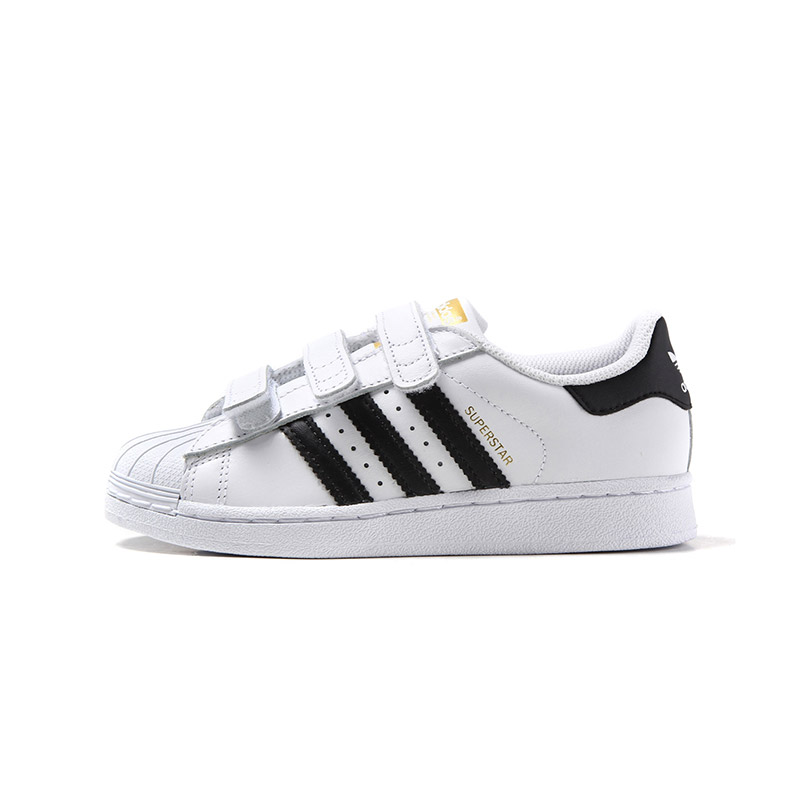 adidas三叶草男小童4-10岁贝壳头SUPERSTAR魔术贴休闲运动鞋B26070