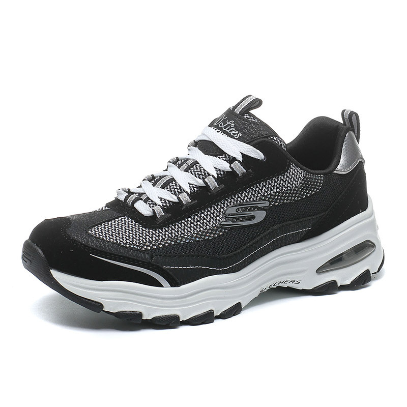 skechers斯凯奇女鞋D‘lites熊猫鞋时尚运动休闲鞋 12696 黑色 35码