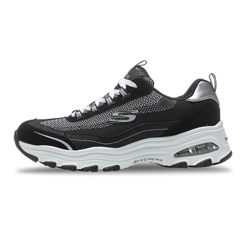 skechers斯凯奇女鞋D‘lites熊猫鞋时尚运动休闲鞋 12696 黑色 35码
