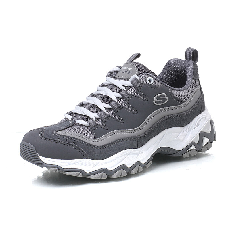 SKECHERS斯凯奇女鞋休闲鞋熊猫鞋透气跑步运动鞋66666042 灰色 35码