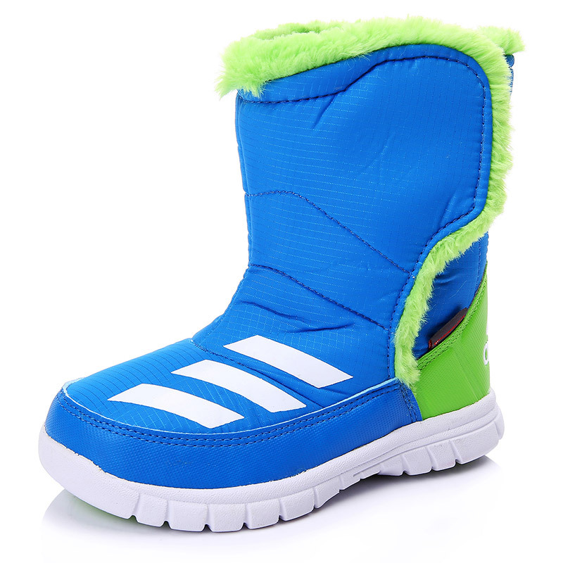 adidas阿迪达斯童男婴童0-4岁高筒雪地靴AQ2603 蓝色 22码/适合脚长125mm