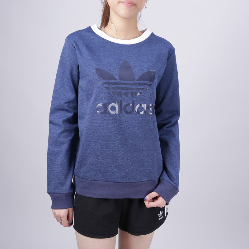 adidas阿迪达斯三叶草女子卫衣休闲运动服BJ8293 30 蓝色