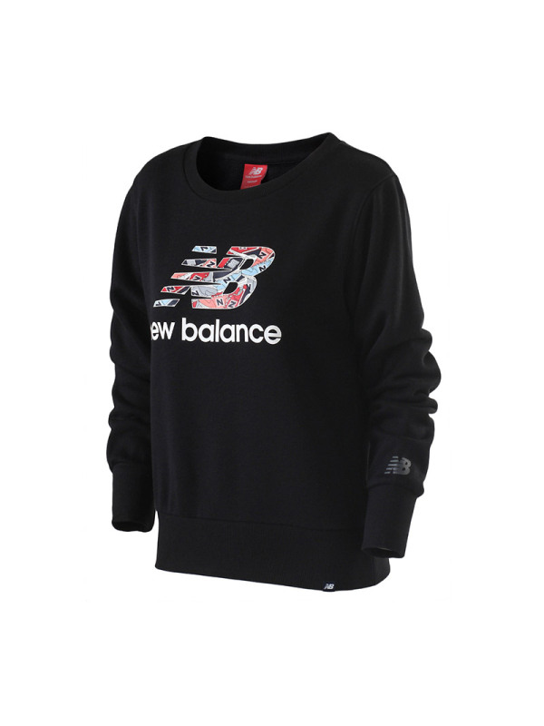 New Balance/NB女装长袖T恤休闲针织运动服AWT81570 黑色 S