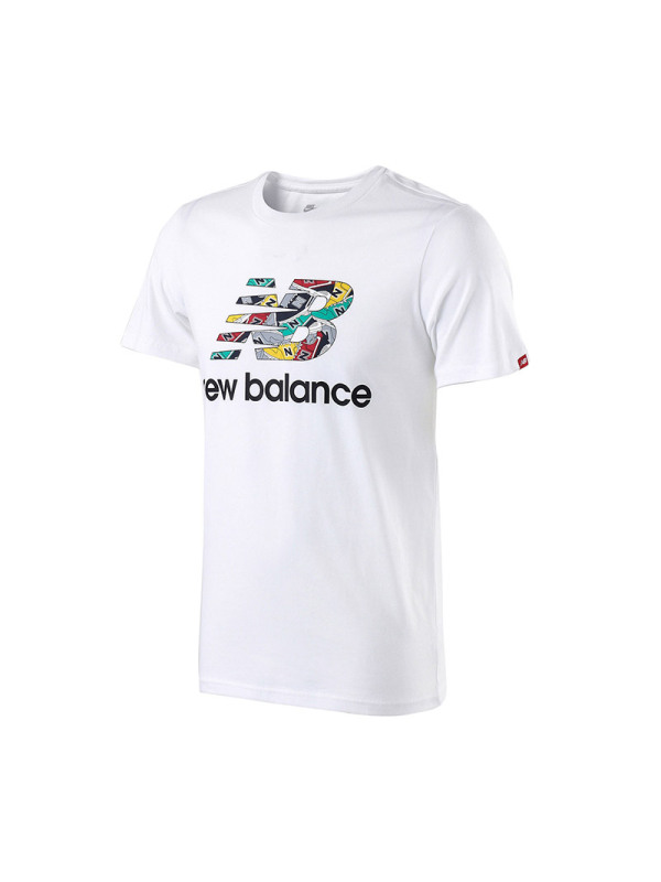 New Balance/NB男装短袖T恤圆领运动休闲上衣AMT81572 S 白色