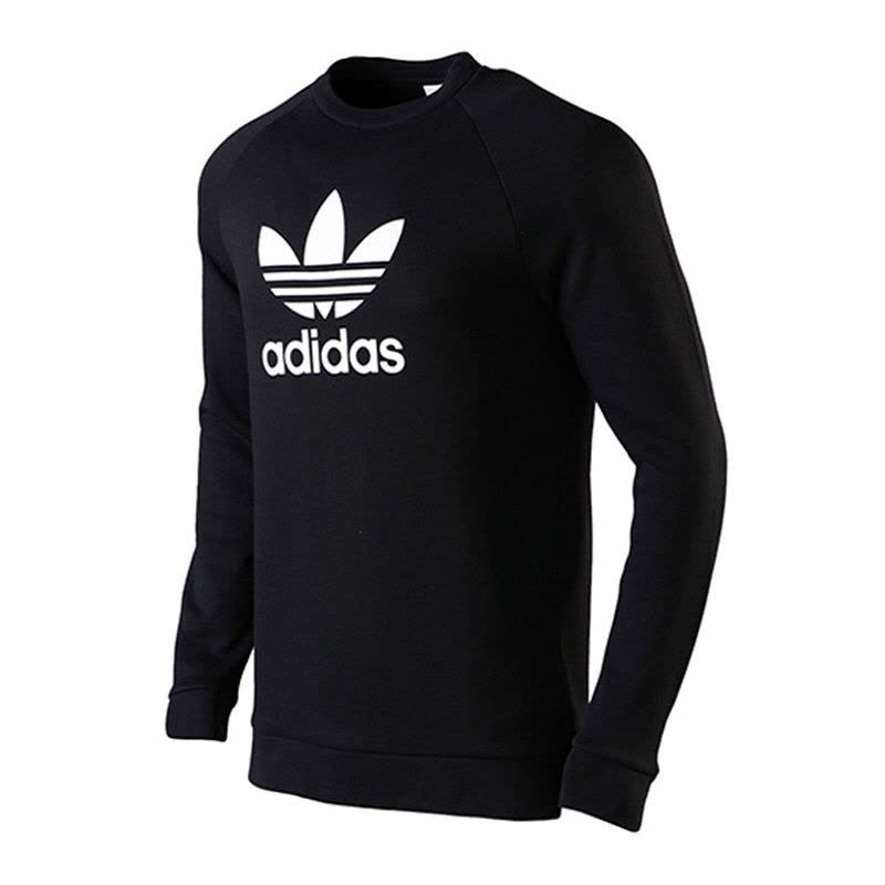 adidas阿迪达斯三叶草男装男运动休闲logo款卫衣DV1544 L DV1544白色图片