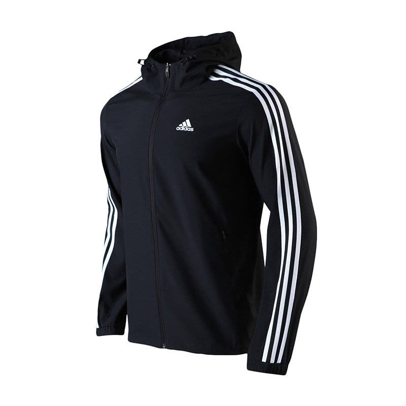 Adidas/阿迪达斯 男子上装 运动服连帽休闲夹克外套CX4983 CX4985 黑色 2XL(185/108A)图片