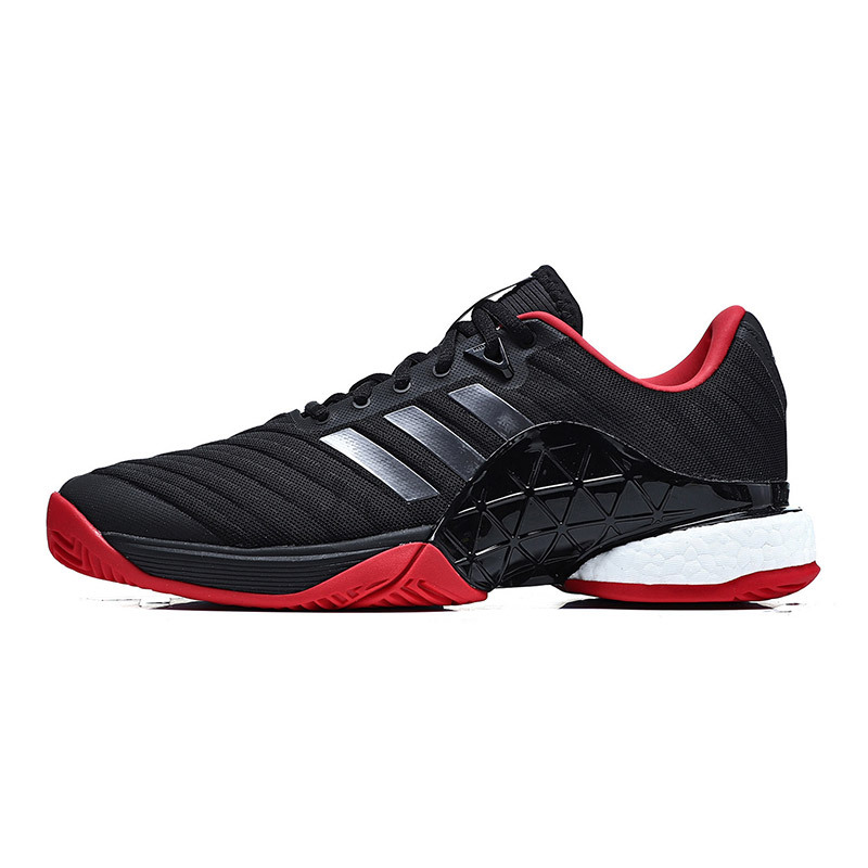 adidas阿迪达斯男子网球鞋BARRICADE BOOST运动鞋CM7829 CM78291号黑色+灰+夜金属灰