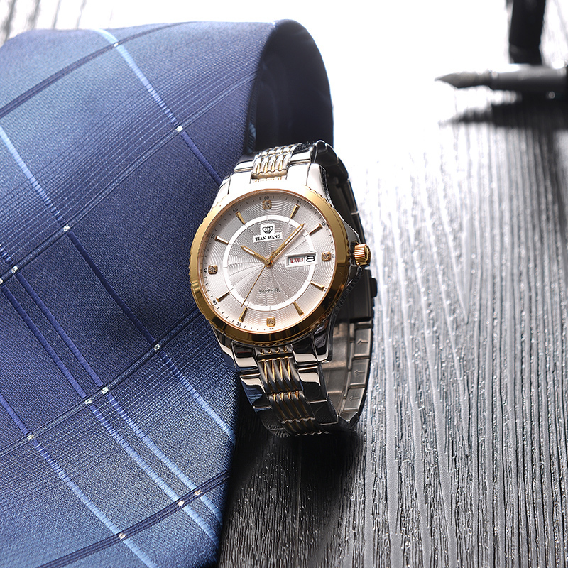 天王表tianwang新品热卖石英钢带男士品牌手表商务休闲尊贵大气gs3731
