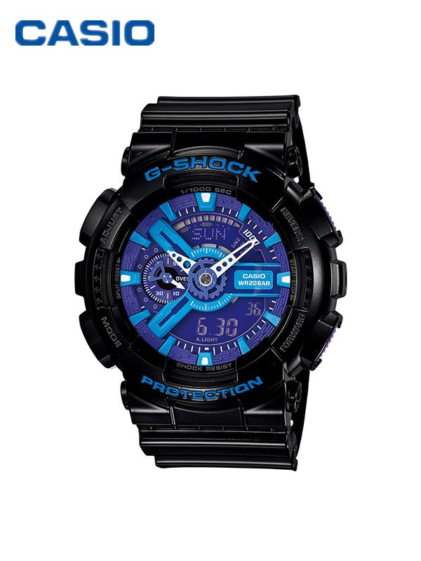卡西欧(CASIO)G-SHOCK系列时尚运动手表防水防震防磁双显石英腕表 GA-110 GA-110HC-1A