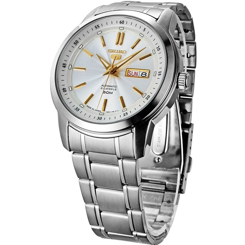 精工seiko机械表男5号系列商务休闲全自动机械男士手表snkm85j1snkm85