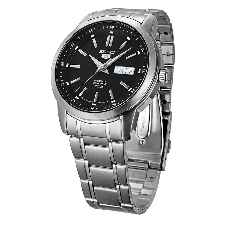 精工（SEIKO）机械表 男 5号系列夜光商务防水机械不锈钢带男表SNKM87J1 SNKM87J1