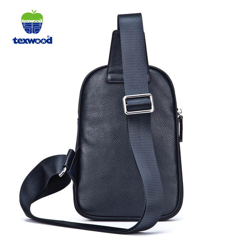 TEXWOOD香港萍果头层牛皮时尚活力男胸包 BP6H0021-08