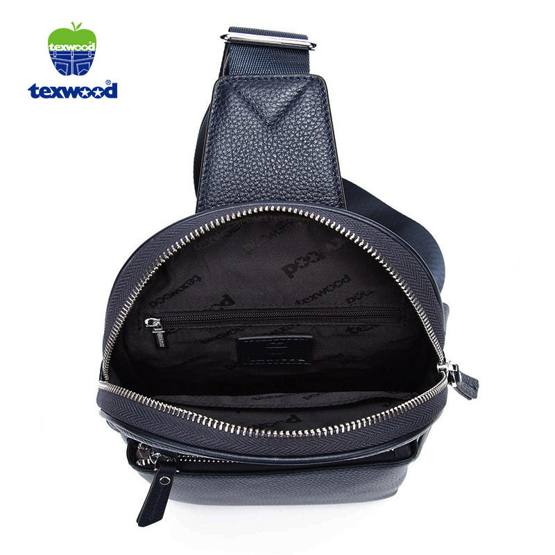 TEXWOOD香港萍果头层牛皮时尚活力男胸包 BP6H0021-08