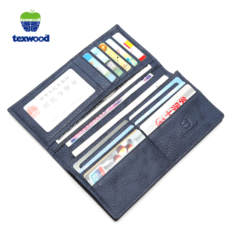 TEXWOOD香港萍果男士钱包短款真皮青年商务休闲多卡位长款钱包AA7A0071-08