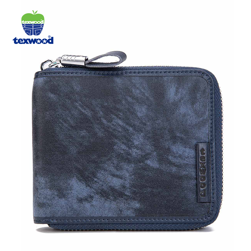 Texwood 头层牛皮复古时尚拉链男款零钱包AI6H0013