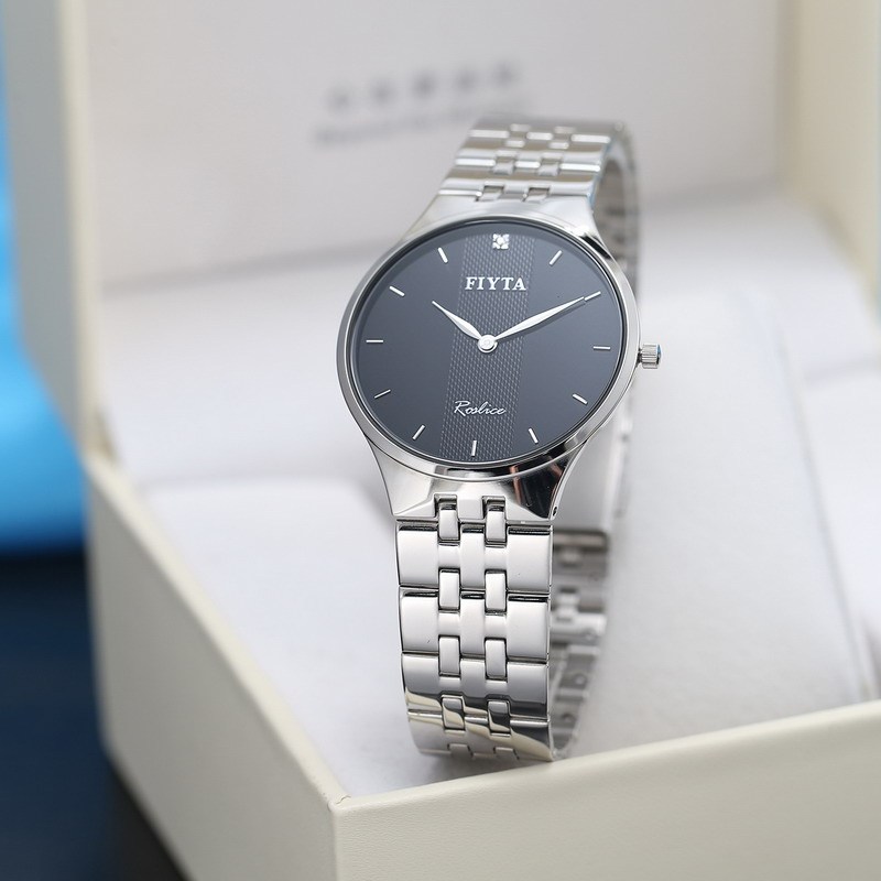 飞亚达fiyta手表男卓雅系列男士石英表经典百搭黑盘钢带g1246wbwd