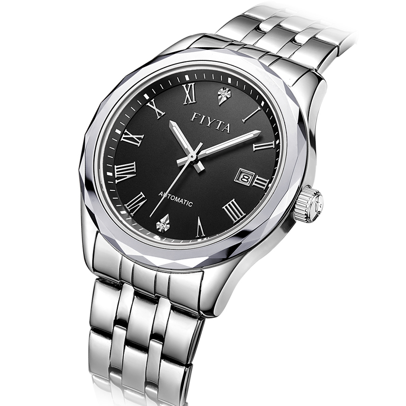 飞亚达fiyta手表男锋逸系列男士机械表钨钢表圈黑盘钢带tga802008wbw