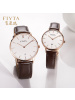 飞亚达(FIYTA)手表 时尚简约北欧风 防水日历皮带石英表情侣表
