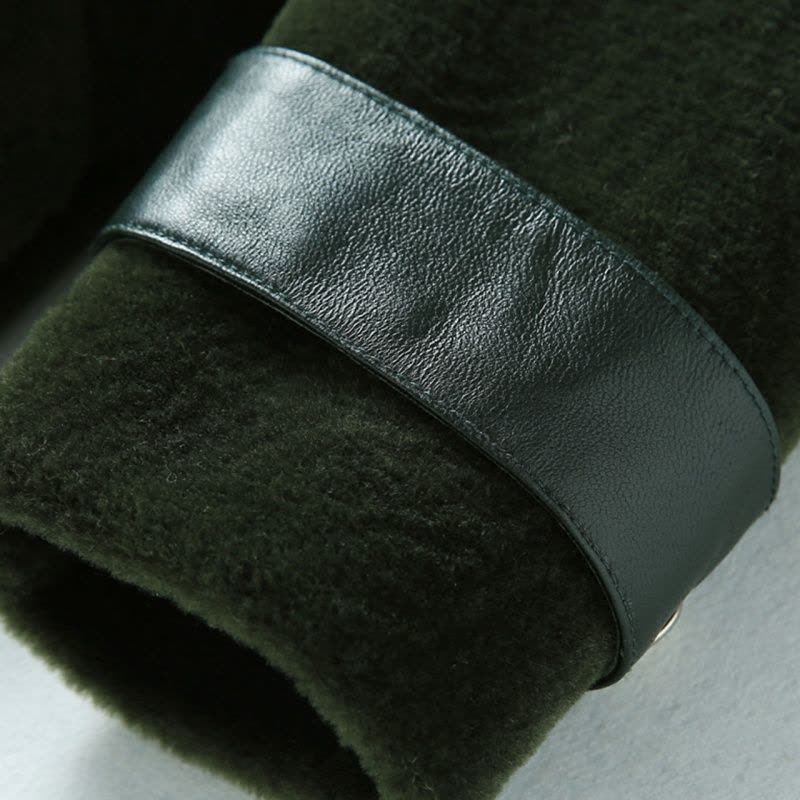 兰奥2017冬季新款长款羊剪绒皮草大衣女英伦款修身羊毛皮草外套女图片