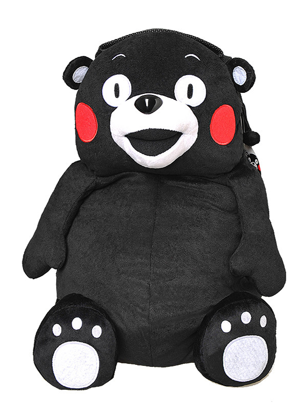 日本正版原装进口 酷MA萌(KUMAMON) 熊本熊玩偶书包 毛绒儿童书包双肩背包 42CM