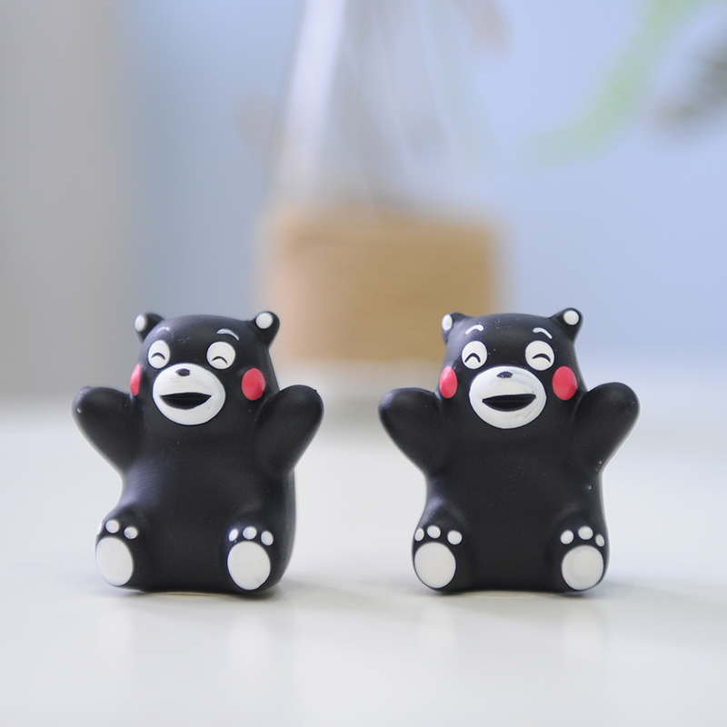 日本进口 酷MA萌（KUMAMON） 仿真熊本熊装饰玩偶 瓷制 呆萌可爱 安全环保 黑色
