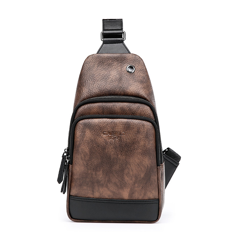 卡帝乐鳄鱼男士胸包单肩包斜挎包男韩版潮流户外运动休闲斜跨背包胸前