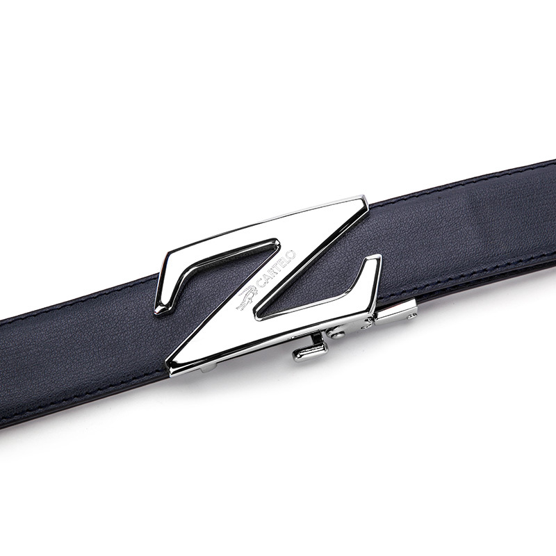 卡帝乐鳄鱼男士皮带真皮自动扣腰带纯正品牛皮韩版裤腰带青年中年潮流