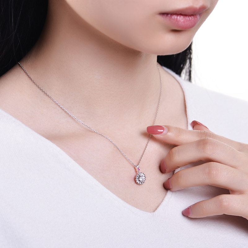 佐卡伊摩天轮白18k金钻石项链